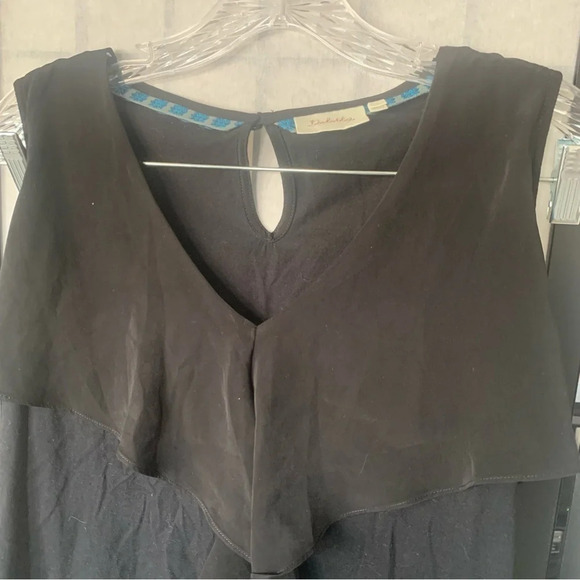 Anthropologie Deletta Ruffle Sleeveless Top Black L - Picture 5 of 6